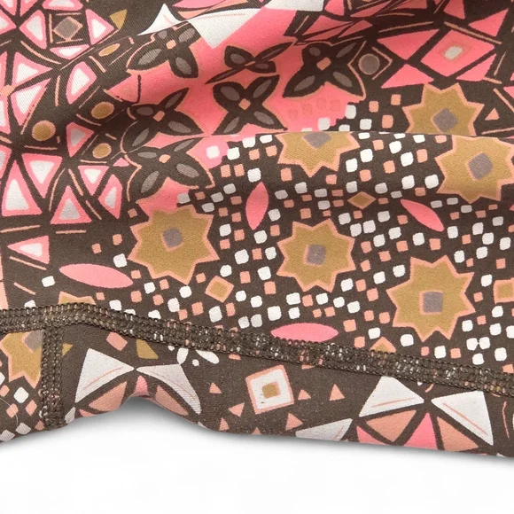Aerie Women's Leggings with Pink and Brown Geometric Pattern Size L EUC - Picture 6 of 16